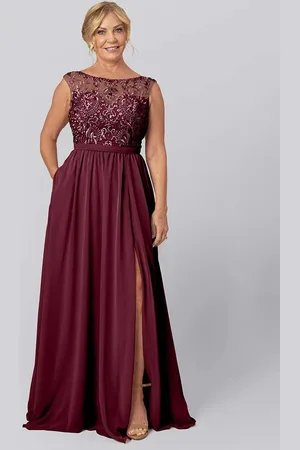 milanoo.com Abito da festa per la madre della sposa scollatura a trapezio senza maniche abito da ballo con cut-out abiti da ospite per matrimonio