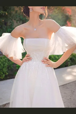milanoo.com Coprispalle da sposa Nero Maniche corte Maniche svasate Tulle Perle Copricostume da sposa