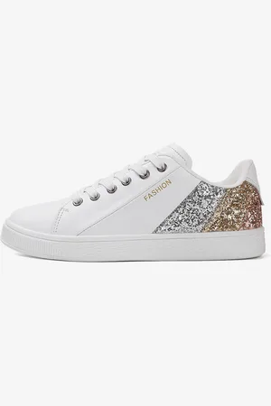 milanoo.com Scarpe da ginnastica da donna con punta tonda in tessuto con paillettes nere (<1") Scarpe casual