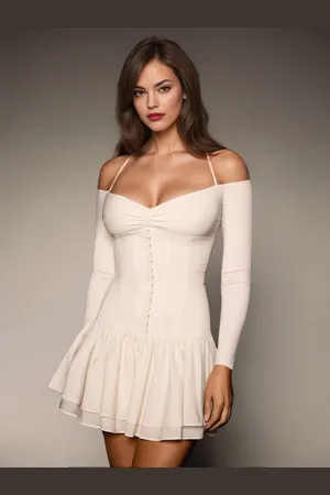 milanoo.com Abito corsetto con spalle scoperte scollo all\\