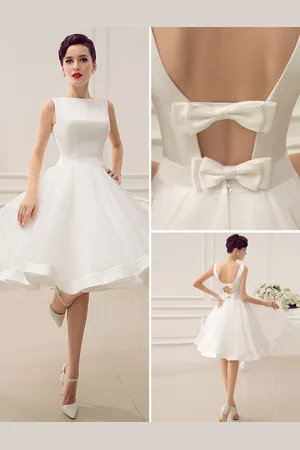 milanoo.com Abito da Sposa 2025 Corto Abito da Sposa Vintage Anni 