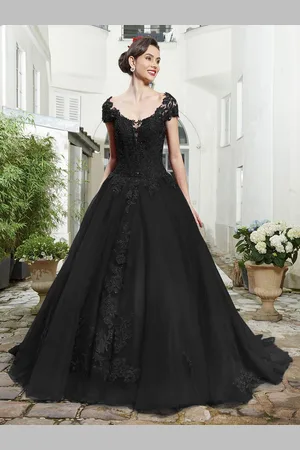 milanoo.com Abiti da sposa rossi Abiti da festa da sera con applicazioni in tulle e abito da sposa Personalizzazione gratuita