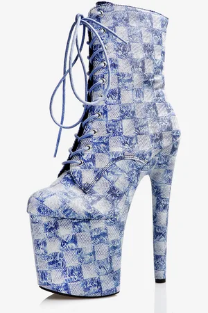milanoo.com Scarpe da Pole Dance Sexy con Plateau e Tacco Alto e Lacci