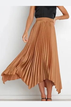 milanoo.com Gonna casual Gonna lunga con fazzoletto pieghettato a fisarmonica vintage