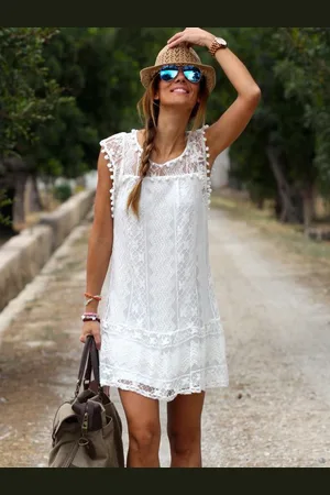 milanoo.com Abito estivo con pizzo per le donne