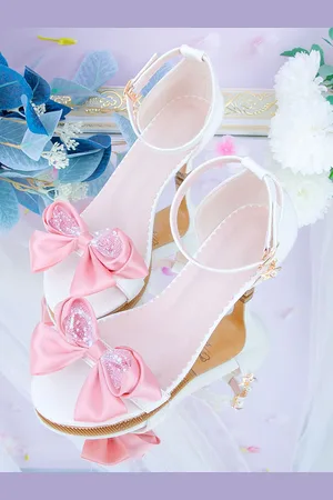 milanoo.com Sandali Lolita stile ROCOCO Scarpe estive Lolita a punta in pelle con fiocchi rossi neri