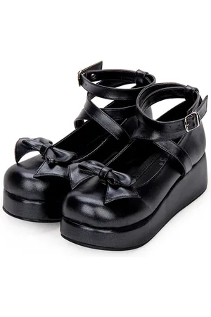 milanoo.com Sweet Lolita Pumps Bow Strappy Platform Bianco Lolita Shoes