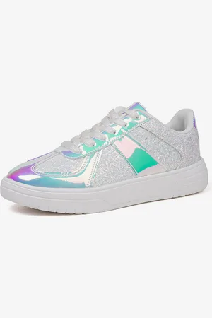 milanoo.com Scarpe da ginnastica da donna con punta tonda in pelle PU bianca (<1") Scarpe casual