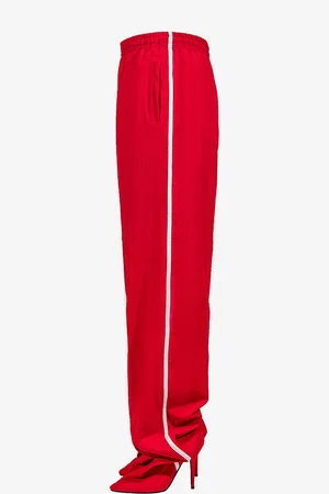 milanoo.com Stivali alti fino alla coscia rossi con elastico punta affilata tacco alto leggings