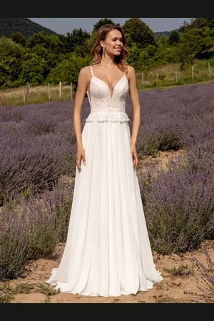 milanoo.com Svasata strascico di Spalle nude semplice con scollo a V smanicato
