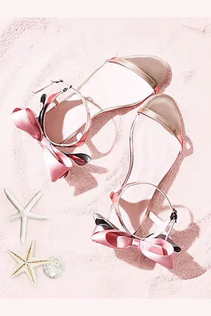 milanoo.com Sandali Lolita stile ROCOCO Fiocchi Scarpe estive Lolita in pelle PU con punta tonda