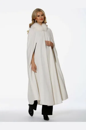milanoo.com Poncho con cappuccio per donna oversize lungo mantello in pelliccia sintetica