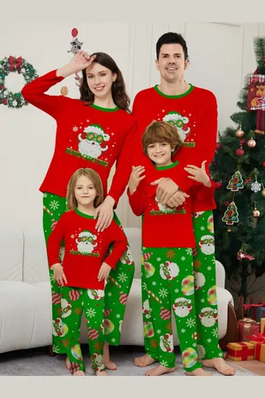 milanoo.com Pigiama di Natale Babbo Natale Bambino Donna Uomo Maglione Brutto In E Verde