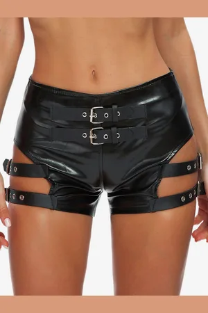 milanoo.com Clubwear Dettagli in metallo Fondo in pelle PU nera sexy