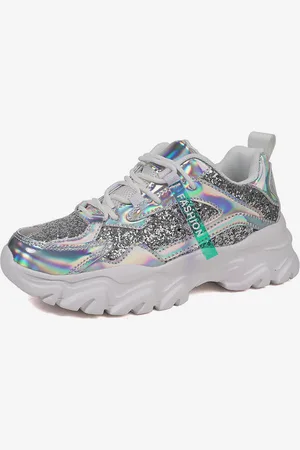 milanoo.com Sneakers basse con punta tonda in pelle PU bianca (<1") per scarpe casual da donna