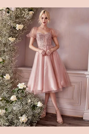 milanoo.com Abito da cocktail Bellissimi abiti da festa in pizzo con scollo a cuore e lunghezza del tè
