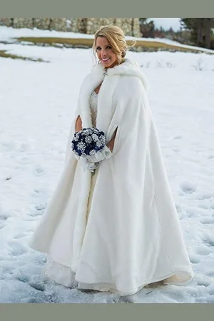 milanoo.com Involucri nuziali Mantelli avorio Coprispalle da sposa in pelliccia sintetica