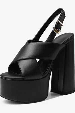 milanoo.com Sandali sexy da donna Piattaforma con tacco grosso Punta aperta 2 "5.7" Scarpe sexy