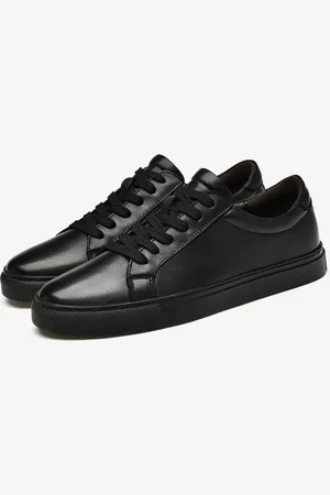 milanoo.com Sneakers per uomo alla moda in pelle con punta tonda scarpe sportive da basket