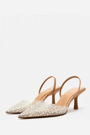 milanoo.com Scarpe col tacco medio-basso da donna con strass punta affilata tacco a spillo abbigliamento da strada