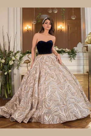 milanoo.com Abito da sera principessa silhouette senza spalline con strascico senza maniche cerniera paillettes tulle abiti da festa sociale