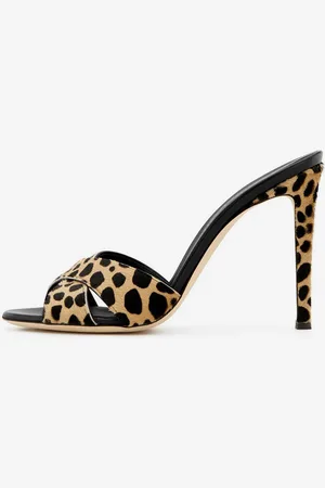 milanoo.com Scarpe da donna con tacco alto in crine di cavallo aperte e sexy con punta arrotondata