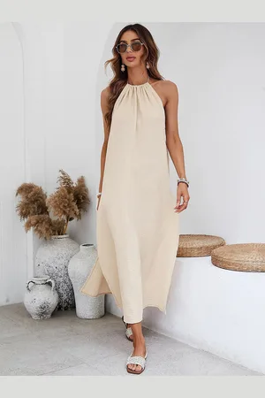 milanoo.com Abito Boho Abiti lunghi casual da spiaggia estivi con spacco aperto sul retro