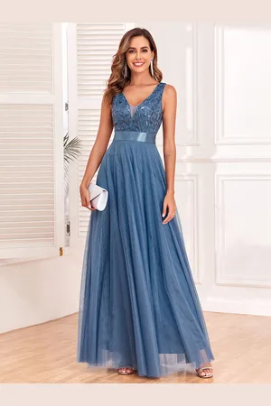 milanoo.com Abito con paillettes Abito senza maniche stile impero a trapezio Elegante maxi abito da ballo