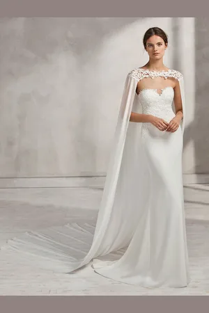 milanoo.com Coprispalle da sposa in con collo gioiello mantelli in chiffon di pizzo da sposa