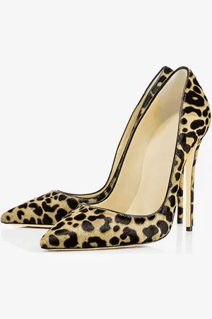 milanoo.com Décolleté A Punta 2025 2025 Tacchi Alti da Donna in Finta Pelliccia Leopardata con Decolleté