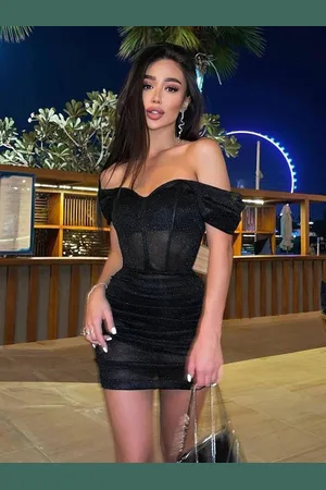 milanoo.com Abiti aderenti di compleanno Cinghie nere Collo Abito a tubino senza maniche sexy