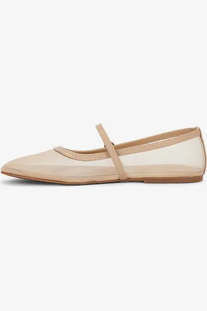 milanoo.com Ballerine in rete color carne punta tonda slip on ballerine Mary Jane