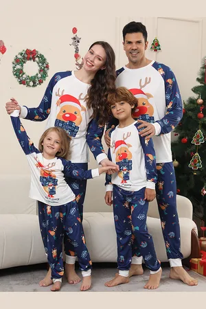 milanoo.com Pigiama natalizio per la famiglia Pigiama natalizio abbinato per bambini e adulti per la famiglia