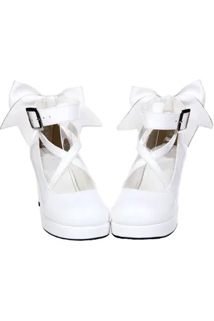 milanoo.com Grosso tacchi alti Lolita scarpe caviglia cinturino fiocco Decor