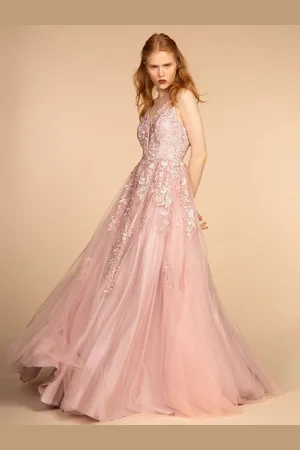 milanoo.com Abito da ballo 2025 Abiti da sposa in pizzo con scollo a V e scollo a V senza maniche