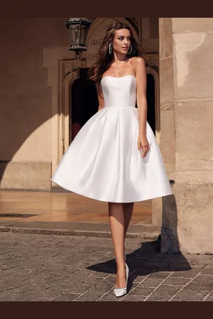 milanoo.com Con Abito Da Cocktail Elegante Corto Corto Collo A Cuore In Tessuto Di Raso