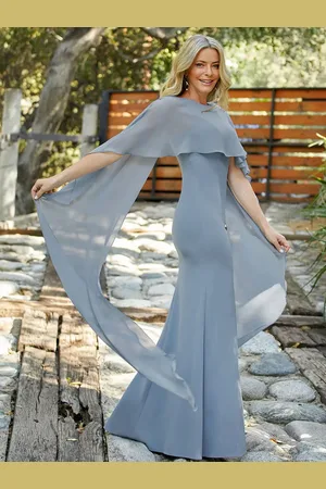milanoo.com Abito da madre con collo gioiello senza maniche abiti da sposa a trapezio