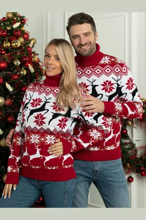 milanoo.com Abbigliamento da casa Collo alto Maniche lunghe Modello natalizio Poliestere Casual