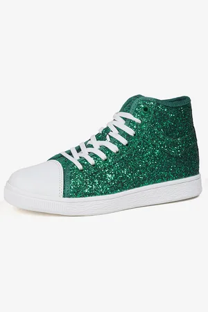 milanoo.com Scarpe casual da donna con punta tonda e paillettes verdi (<1")