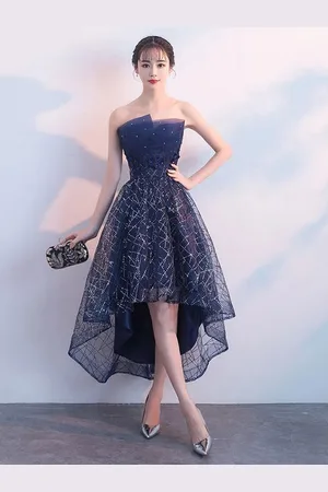 milanoo.com Abito da Prom 2025 Corto Senza Spalline Sequin High-Low Abito da Cocktail