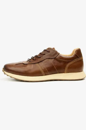 milanoo.com Sneakers per uomo alla moda in pelle di mucca con punta a punta scarpe casual