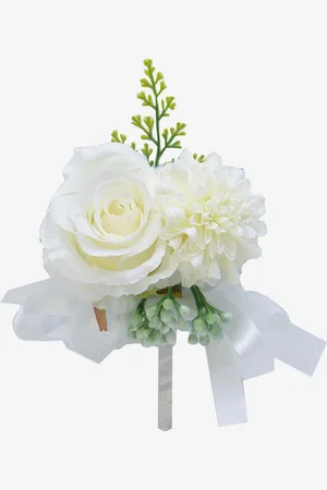 milanoo.com Matrimonio Sposo Sposa Seta Panno Simulazione Fiore Seno Fiore