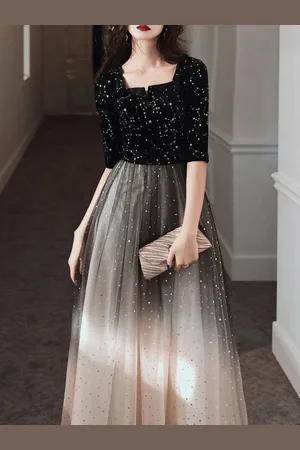 milanoo.com Con abito da cocktail Elegante scollo a V lungo fino al pavimento