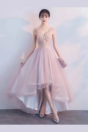 milanoo.com Abito da ballo 2025 rosa Abito da ballo asimmetrico