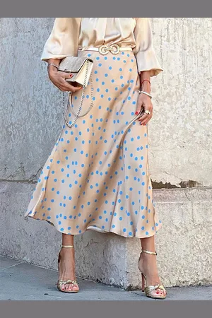milanoo.com Gonna per donna Gonna lunga lunga a pois dorati Pantaloni da donna
