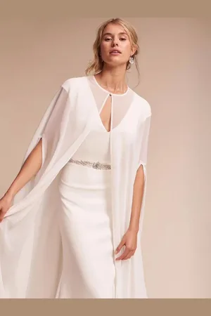 milanoo.com Coprispalle da sposa in avorio con collo gioiello mantelli da sposa in chiffon