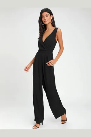 milanoo.com Completo estivo intero in pizzo senza schienale con scollo a V nero senza maniche