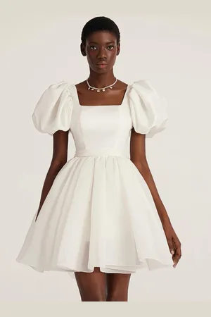 milanoo.com Mini abito da sposa corto abito da sposa disegnato scollatura maniche corte corto corto abiti da sposa
