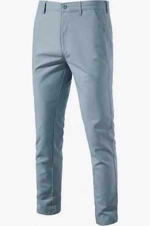 milanoo.com Pantaloni da uomo eleganti con vita naturale pantaloni da uomo leggeri con tasche