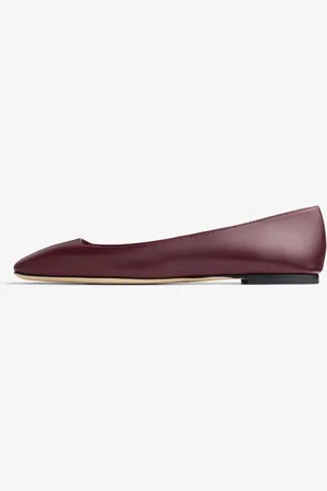 milanoo.com Ballerine da donna con punta quadrata bordeaux ballerine slip on